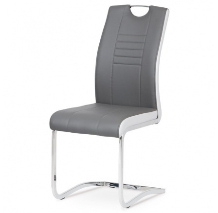 Jídelní židle, šedá, ekokůže, DCL-406 GREY