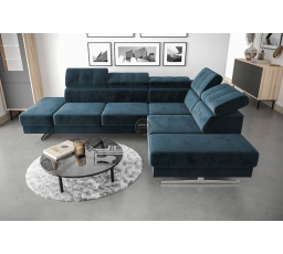 Rohová sedací souprava EMPORIO 225X300 - modrá , pravá