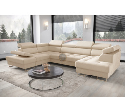 Rohová sedací souprava GALAXY MAX II s funkcí spaní 210x350x165 - béžová, levá