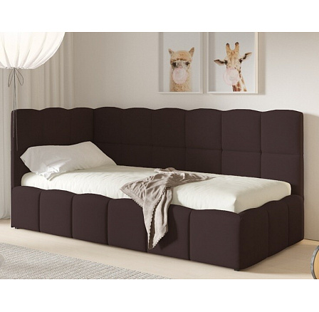 Postel TUNIS 200 x 90, vysoký bok, Velutto 17, Levá Postel TUNIS 200 x 90, vysoký bok, Velutto 17, Levá