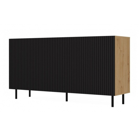 Komoda KARIS 3D-L, Dub artisan/Černá Komoda KARIS 3D-L, Dub artisan/Černá