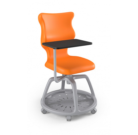Židle studentská s úložným prostorem Plus velikost 6, Oranžová/Šedá 