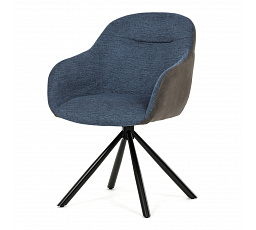 Jídelní židle otočná 180°, modrá, látka, DCH-Y1143 BLUE2
