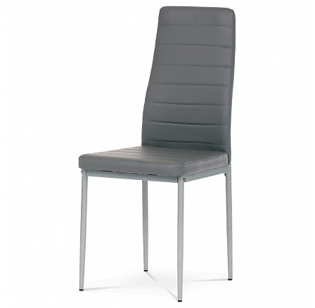 Jídelní židle, šedá, ekokůže, DCL-377 GREY