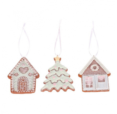 Ozdoby perníkové - závěsné, polyresin, mix 3, cena za 1 ks