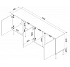 Komoda INSERTO 3D1W, černá / dub Wotan