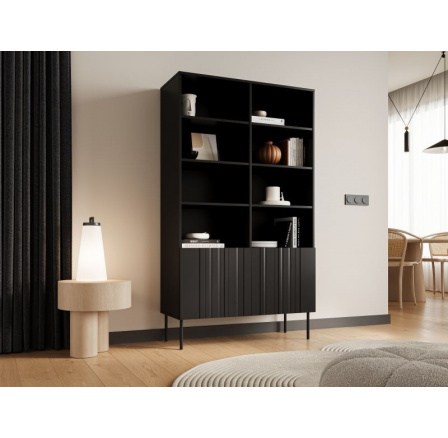 ISLA regál 100 černý mat (1 ks)=2 str. ) ISLA regál 100 černý mat (1 ks)=2 str. )