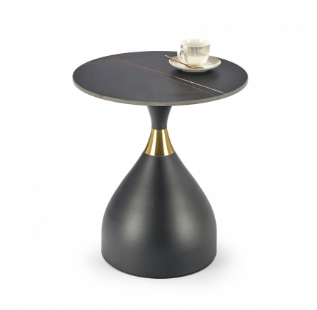 Konferenční stolek SCALITA, černý mramor/černá/zlatá