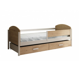 Dětská postel Kalia 200x90 Bílá+Dub