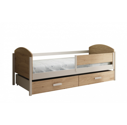 Dětská postel Kalia 200x90 Bílá+Dub