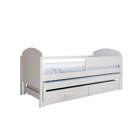 Dětská postel pro 2 osoby Olen 180x80 s matrací Bílá+Bílá