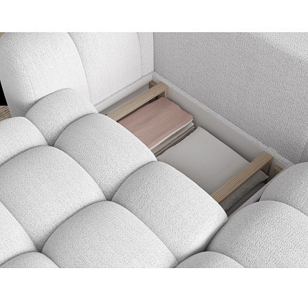 Cozion Corner Sofa Bed with Storage, White Bouclé, Right-Hand Facing Royal 01 202x140 Right 1 Cozion Corner Sofa Bed with Storage, White Bouclé, Right-Hand Facing Royal 01 202x140 Right 1