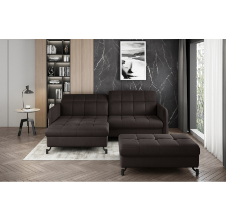 Narożnik Lorelle + Taburet Mat Velvet 29 110x200 Levý 1