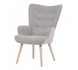 Křeslo ušák, šedá, látka bouclé, AK-309 GREY2