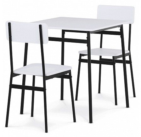 Jídelní set s 2 židlemi, 70x70x76cm, mdf, bílá, AUT-O2121 WT Jídelní set s 2 židlemi, 70x70x76cm, mdf, bílá, AUT-O2121 WT