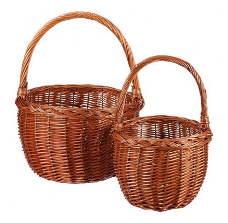 Koš s uchem - proutěný, přírodní, cena za sadu 2 ks Koš s uchem - proutěný, přírodní, cena za sadu 2 ks