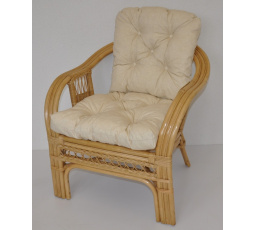 Ratanové křeslo Rio De Janeiro medové - polstr béžový melír