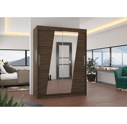 Posuvná skříň se zrcadlem BOLTON 150 Choco+Choco