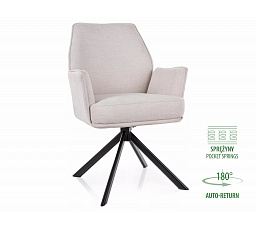 Jídelní židle HUGO BREGO, Černá / Světle béžová