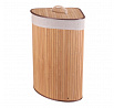 Koš prádelní - bambusový, rohový s víkem, přírodní