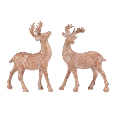 Jelen - 18 cm, polyresin, mix 2, imitace dřeva, cena za 1 ks