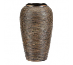 Váza keramická - zaoblená, 26 cm, hnědá