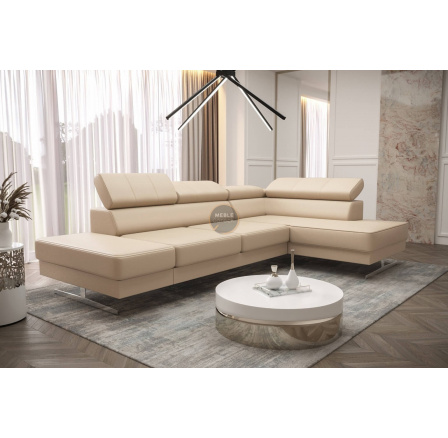 Rohová sedací souprava EMPORIO MINI 300x180 přírodní kůže - pravá, Béžová kůže Rohová sedací souprava EMPORIO MINI 300x180 přírodní kůže - pravá, Béžová kůže