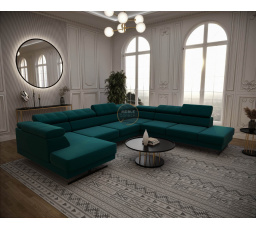 Rohová sedací souprava EMPORIO MAX II 300X350X180 - pravá, tyrkysová