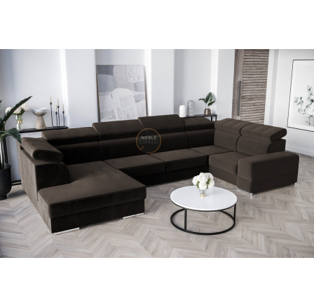 Rohová sedací souprava ROYAL MAX I 210x375x185 - hnědá , pravá Rohová sedací souprava ROYAL MAX I 210x375x185 - hnědá , pravá