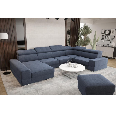 Rohová sedací souprava ROYAL MAX II průměr 30x375x185 - modrá , pravá