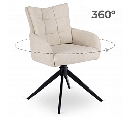 Otočná židle do obývacího pokoje JULY Krémová