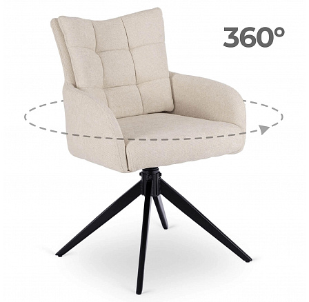 Otočná židle do obývacího pokoje JULY Krémová
