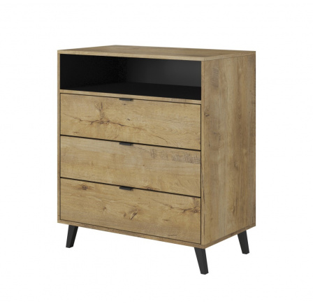 Komoda NEST KM-2, dub/černá