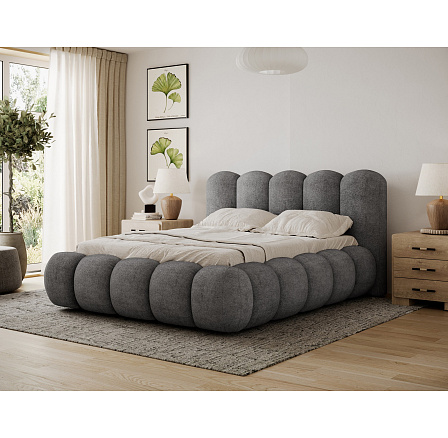 Oloroso bed 160x200 with metal frame and storage compartment, dark grey plush Avexin 05 1 Oloroso bed 160x200 with metal frame and storage compartment, dark grey plush Avexin 05 1