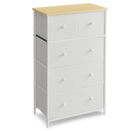 Komoda 56x30x93cm, kov, bílá, AUK-E1051 WT