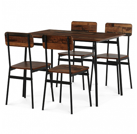 Jídelní set s 4 židlemi, 110x70x76cm, mdf, old wood, AUT-O2155 OLW2 Jídelní set s 4 židlemi, 110x70x76cm, mdf, old wood, AUT-O2155 OLW2