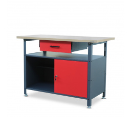 Dílenský stůl ERIC, 1200 x 850 x 600 mm, antracitově-červený