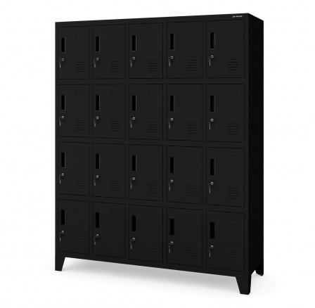 Černá Kovová bezpečnostní šatní skříňka: ROBERT 1360 x 1720 x 450 mm Černá Kovová bezpečnostní šatní skříňka: ROBERT 1360 x 1720 x 450 mm