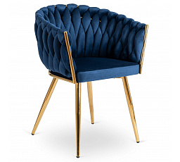 Židle CAPI Modrá Pletená Sametová