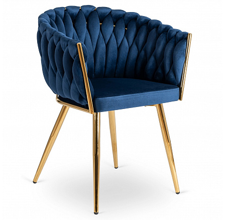 Židle CAPI Modrá Pletená Sametová