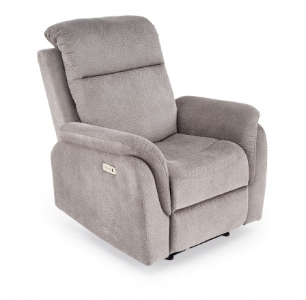 GALEON relaxační křeslo s funkcí elektrického sklápění, popelavé (1p=1ks)
