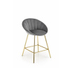 Barová židle H112, Šedá/Zlatá