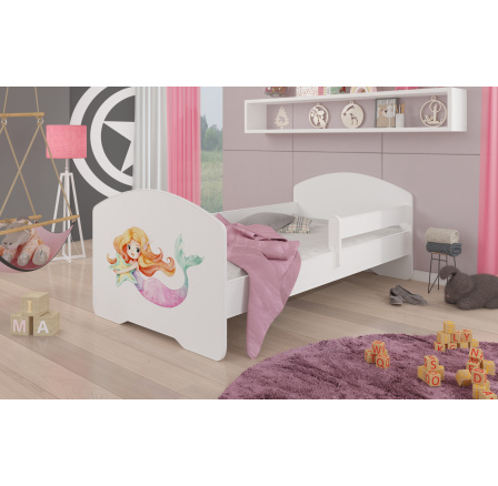 Postel s matrací a zábranou PEPE MERMAID WITH A STAR 160x80 Bílá Postel s matrací a zábranou PEPE MERMAID WITH A STAR 160x80 Bílá