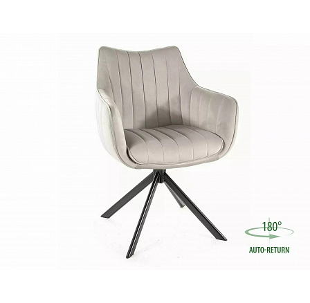 Jídelní otočná židle AZALIA VELVET, Šedý Bluvel 03/Černá Jídelní otočná židle AZALIA VELVET, Šedý Bluvel 03/Černá