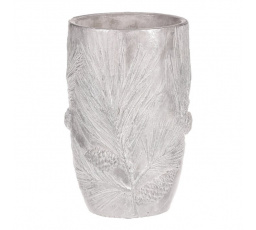 Váza betonová - vzor borovice, barva stříbrná