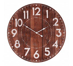 Hodiny nástěnné - pr. 58 cm, hnědé, MDF, imitace dřeva