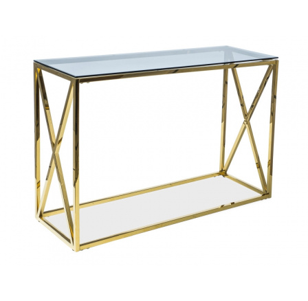 Konsola ELISE S, kouřové sklo/zlatá
