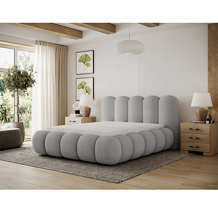 Oloroso bed 160x200 with metal frame and storage compartment, grey bouclé Royal 04 1 Oloroso bed 160x200 with metal frame and storage compartment, grey bouclé Royal 04 1
