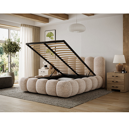 Oloroso bed 180x200 with metal frame and storage compartment, light beige chenille Feldor 18 1 Oloroso bed 180x200 with metal frame and storage compartment, light beige chenille Feldor 18 1