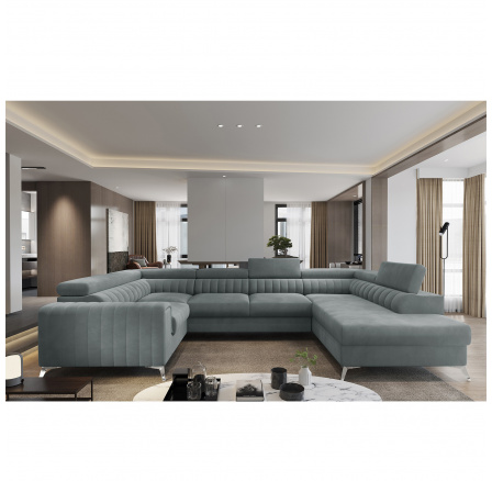 Rohová sedací souprava ve tvaru U LOUIS, Rekta 100 Pravá